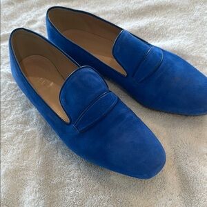 Men's Blue Suede Loafers
